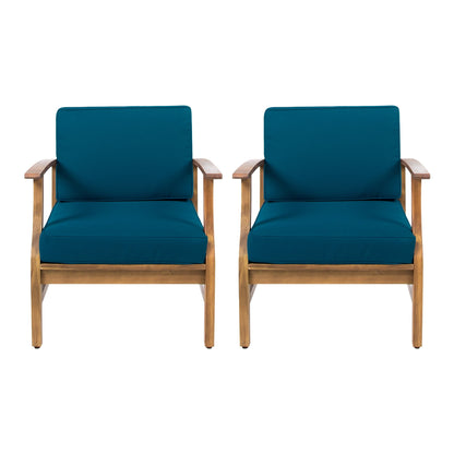 Fauteuil club d'extérieur Perla en bois d'acacia (lot de 2) par Christopher Knight Home