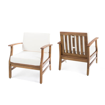 Fauteuil club d'extérieur Perla en bois d'acacia (lot de 2) par Christopher Knight Home