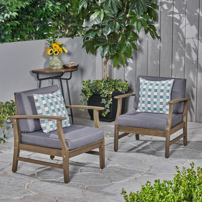 Fauteuil club d'extérieur Perla en bois d'acacia (lot de 2) par Christopher Knight Home