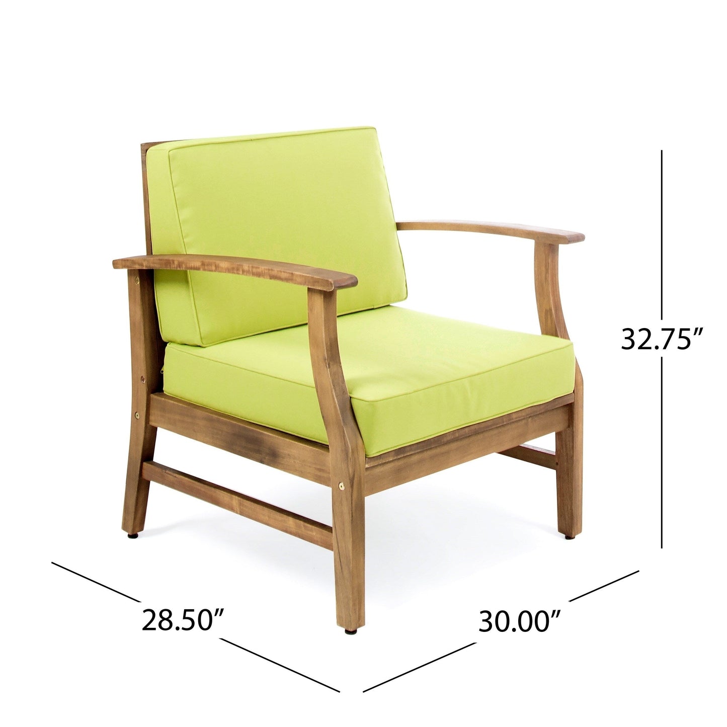 Fauteuil club d'extérieur Perla en bois d'acacia (lot de 2) par Christopher Knight Home