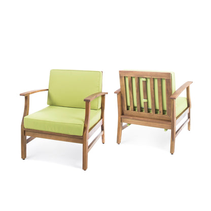 Fauteuil club d'extérieur Perla en bois d'acacia (lot de 2) par Christopher Knight Home