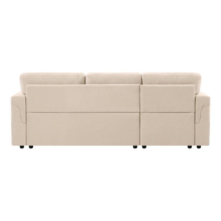 Canapé sectionnel réversible avec lit gigogne, méridienne de rangement dissimulée, pieds durables,