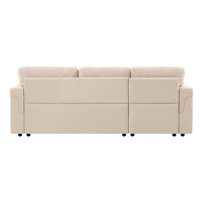 Canapé sectionnel réversible avec lit gigogne, méridienne de rangement dissimulée, pieds durables,