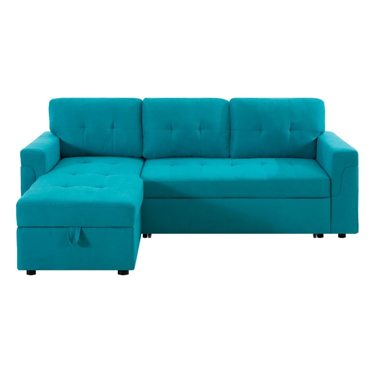 Canapé sectionnel réversible avec lit gigogne, méridienne de rangement dissimulée, pieds durables,