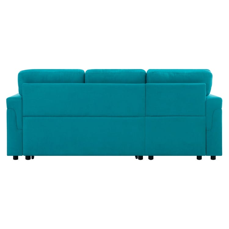 Canapé sectionnel réversible avec lit gigogne, méridienne de rangement dissimulée, pieds durables,