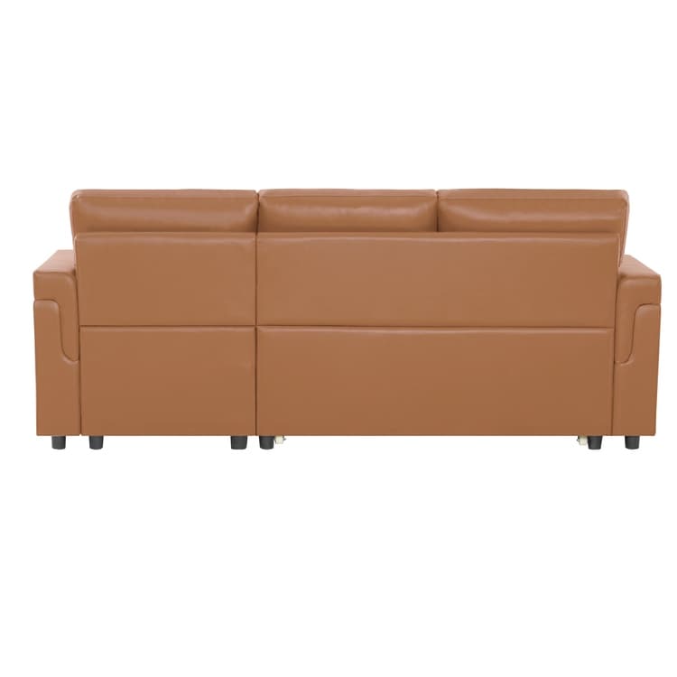 Canapé sectionnel réversible avec lit gigogne, méridienne de rangement dissimulée, pieds durables,