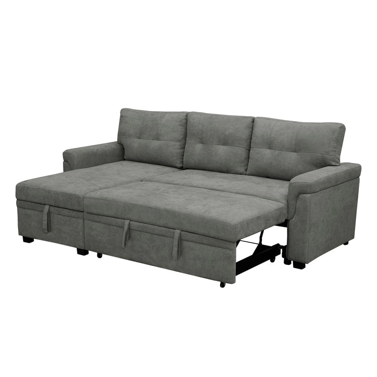 Canapé sectionnel réversible avec lit gigogne, méridienne de rangement dissimulée, pieds durables,