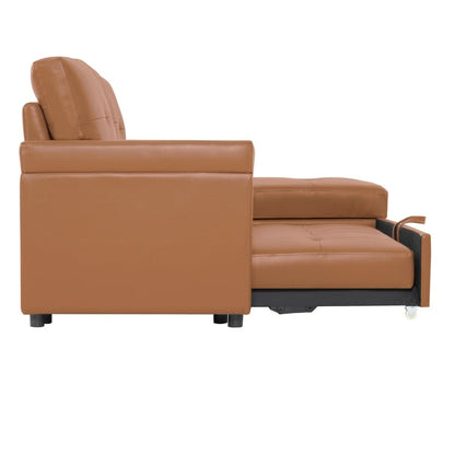 Canapé sectionnel réversible avec lit gigogne, méridienne de rangement dissimulée, pieds durables,