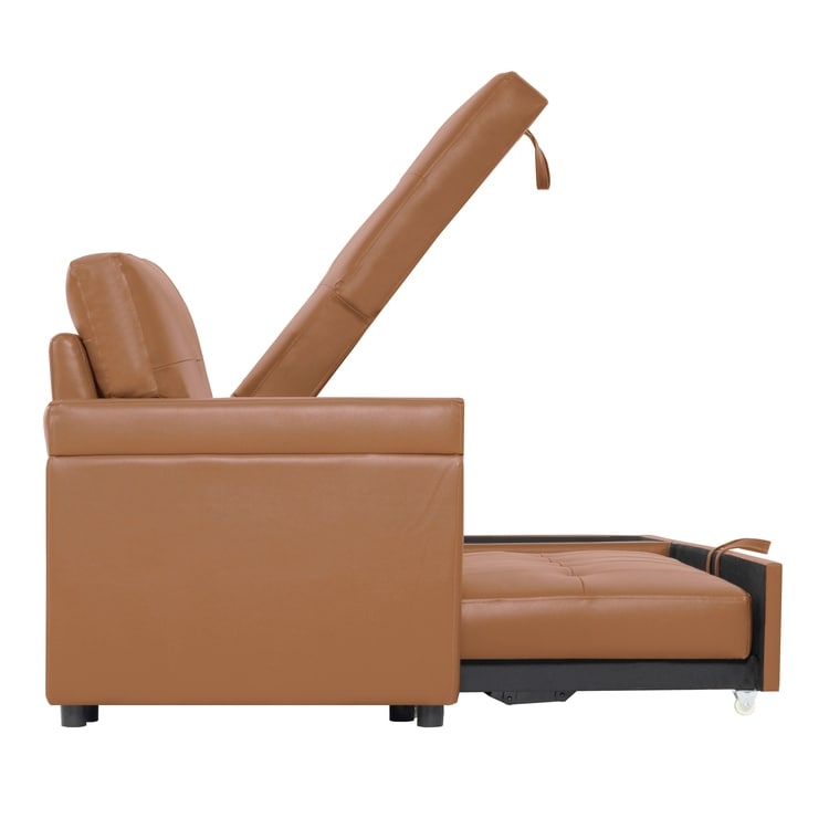 Canapé sectionnel réversible avec lit gigogne, méridienne de rangement dissimulée, pieds durables,