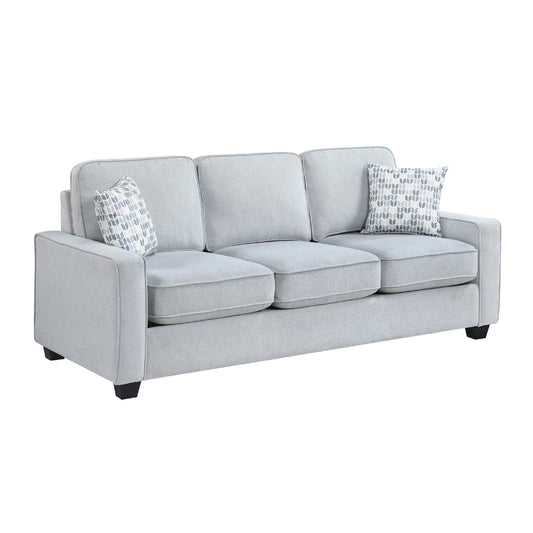 Canapé Pery avec 2 coussins réversibles, gris clair, 213 cm
