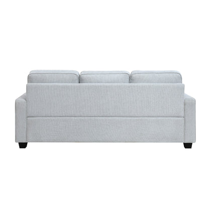 Canapé Pery avec 2 coussins réversibles, gris clair, 213 cm