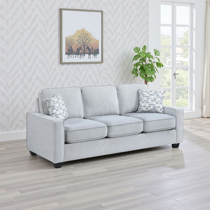 Canapé Pery avec 2 coussins réversibles, gris clair, 213 cm