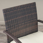 Ensemble bistrot d'extérieur Peterson 3 pièces en osier avec coussins par Christopher Knight Home