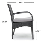 Ensemble bistrot d'extérieur Peterson 3 pièces en osier avec coussins par Christopher Knight Home