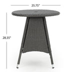 Ensemble bistrot d'extérieur Peterson 3 pièces en osier avec coussins par Christopher Knight Home