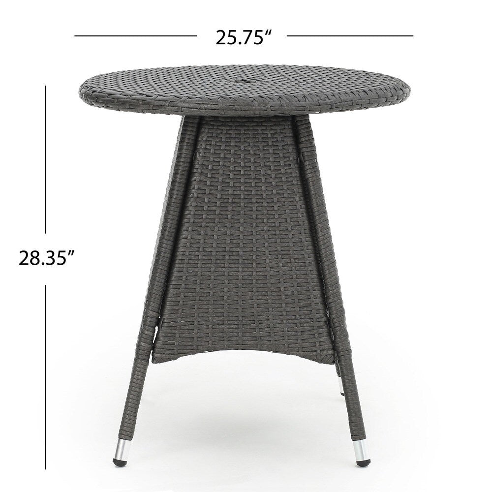Ensemble bistrot d'extérieur Peterson 3 pièces en osier avec coussins par Christopher Knight Home