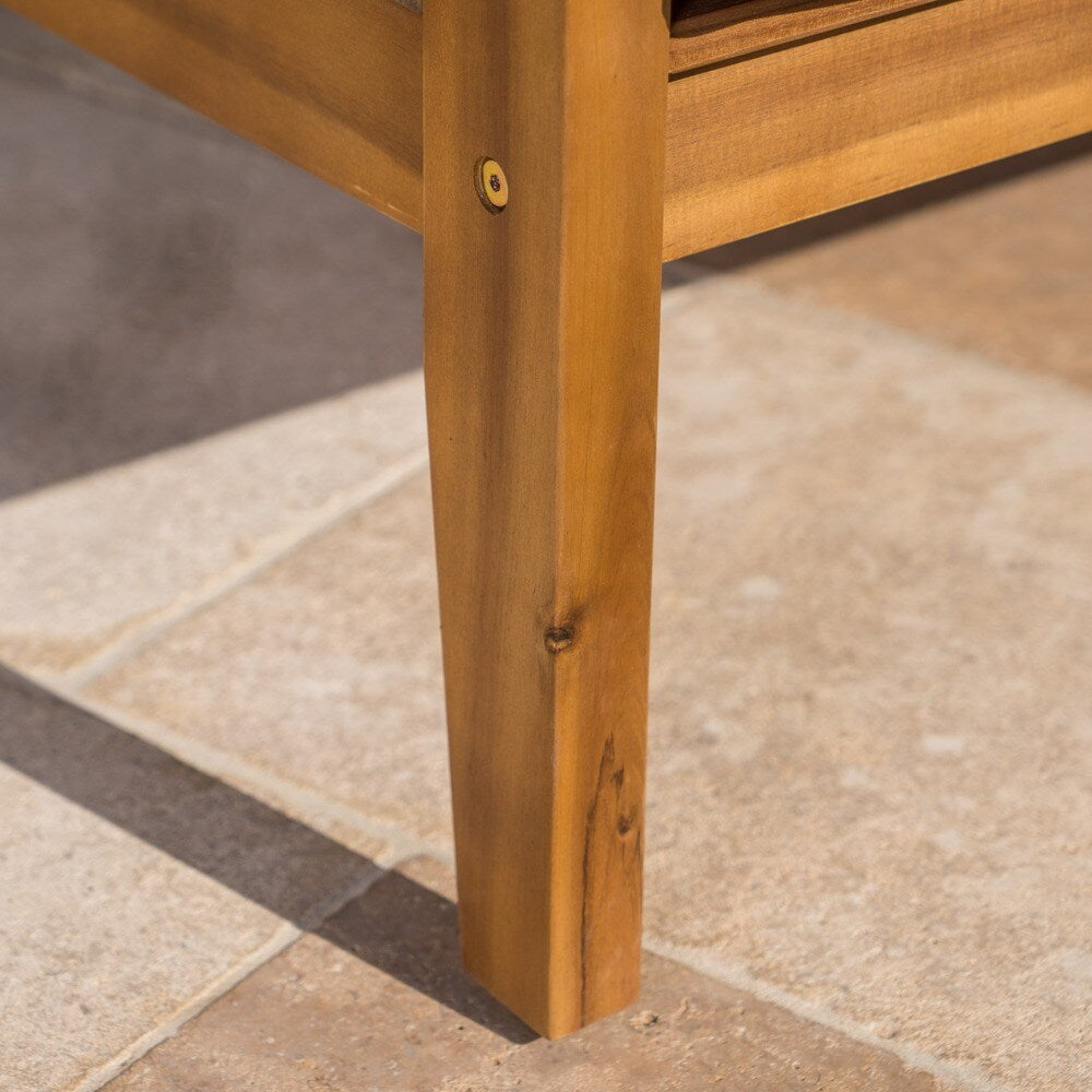 Ensemble causeuse et table d'extérieur Peyton en bois d'acacia avec coussins par Christopher Knight Home