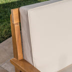 Ensemble causeuse et table d'extérieur Peyton en bois d'acacia avec coussins par Christopher Knight Home