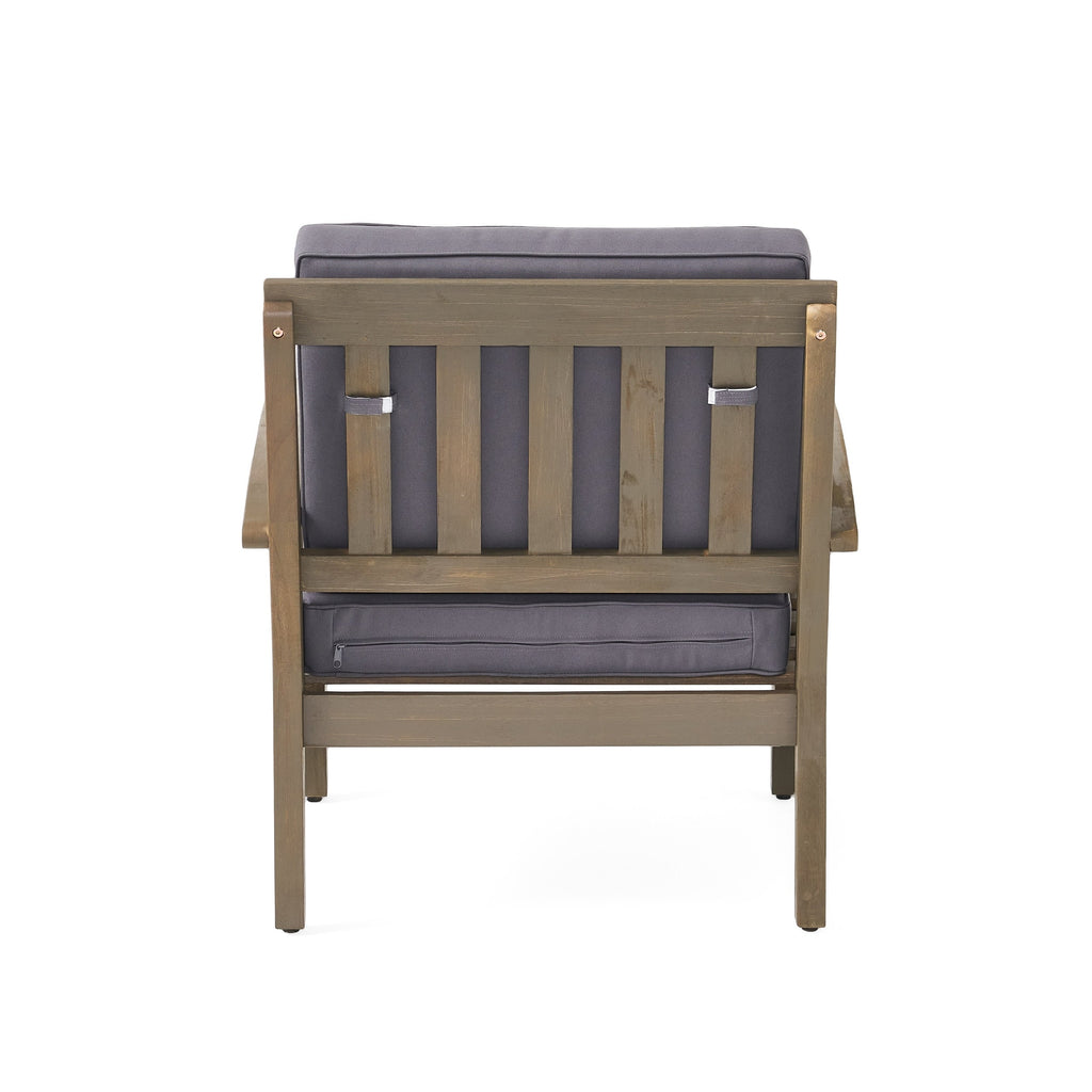 Fauteuils club Peyton Outdoor en bois rembourrés (lot de 2) par Christopher Knight Home