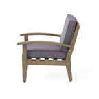 Fauteuils club Peyton Outdoor en bois rembourrés (lot de 2) par Christopher Knight Home
