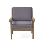 Fauteuils club Peyton Outdoor en bois rembourrés (lot de 2) par Christopher Knight Home