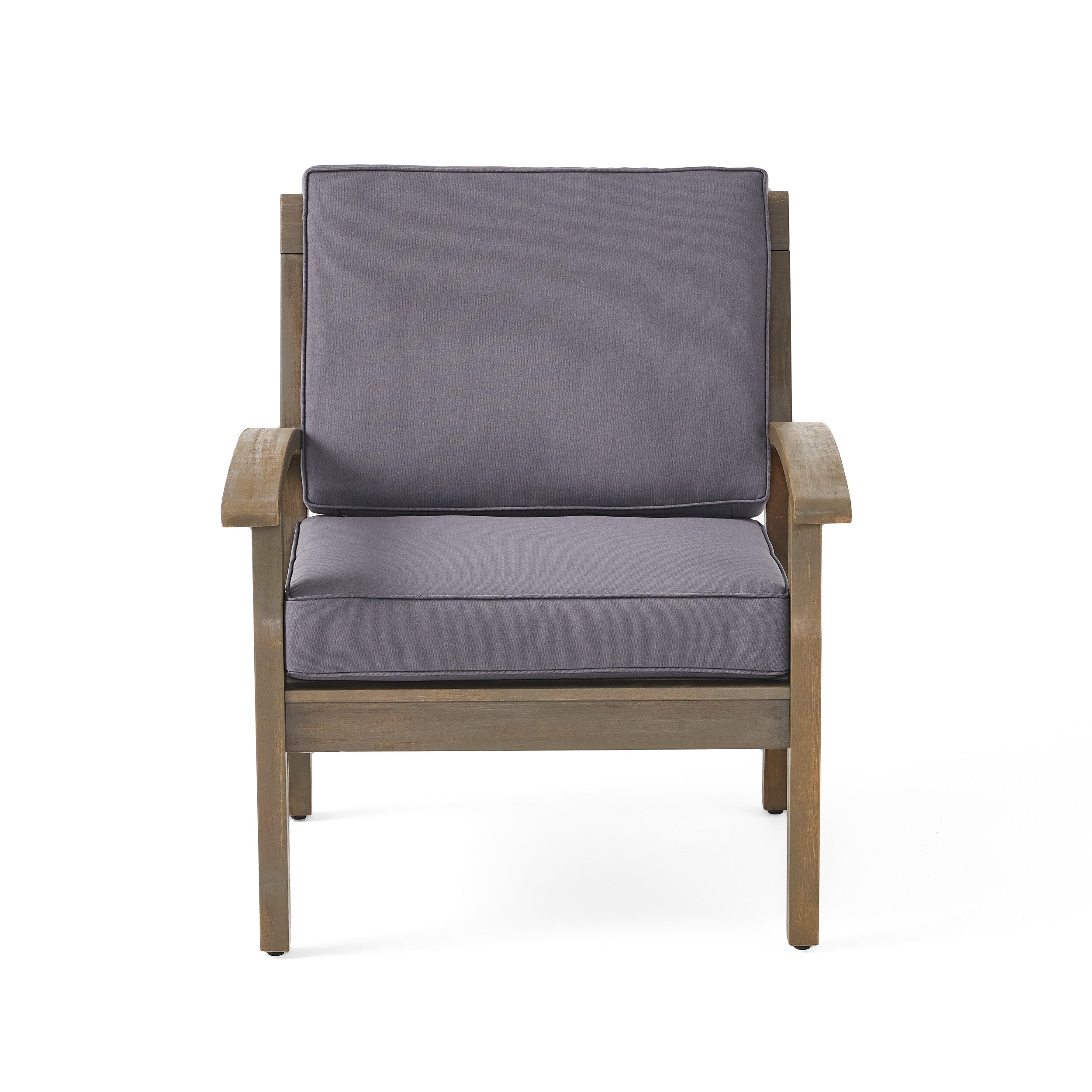 Fauteuils club Peyton Outdoor en bois rembourrés (lot de 2) par Christopher Knight Home