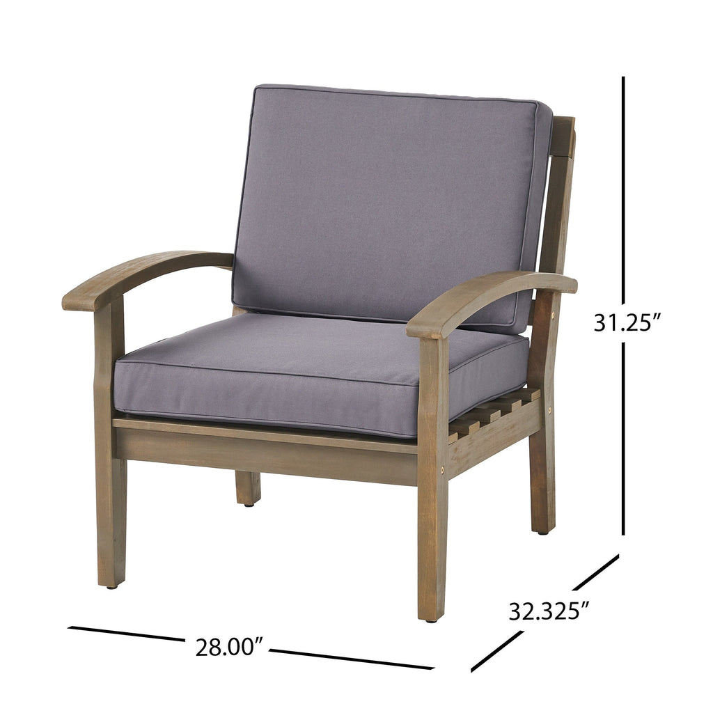 Fauteuils club Peyton Outdoor en bois rembourrés (lot de 2) par Christopher Knight Home