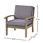Fauteuils club Peyton Outdoor en bois rembourrés (lot de 2) par Christopher Knight Home