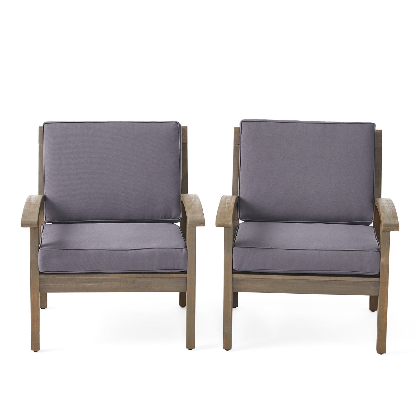 Fauteuils club Peyton Outdoor en bois rembourrés (lot de 2) par Christopher Knight Home
