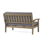 Ensemble causeuse et table d'extérieur Peyton en bois d'acacia avec coussins par Christopher Knight Home