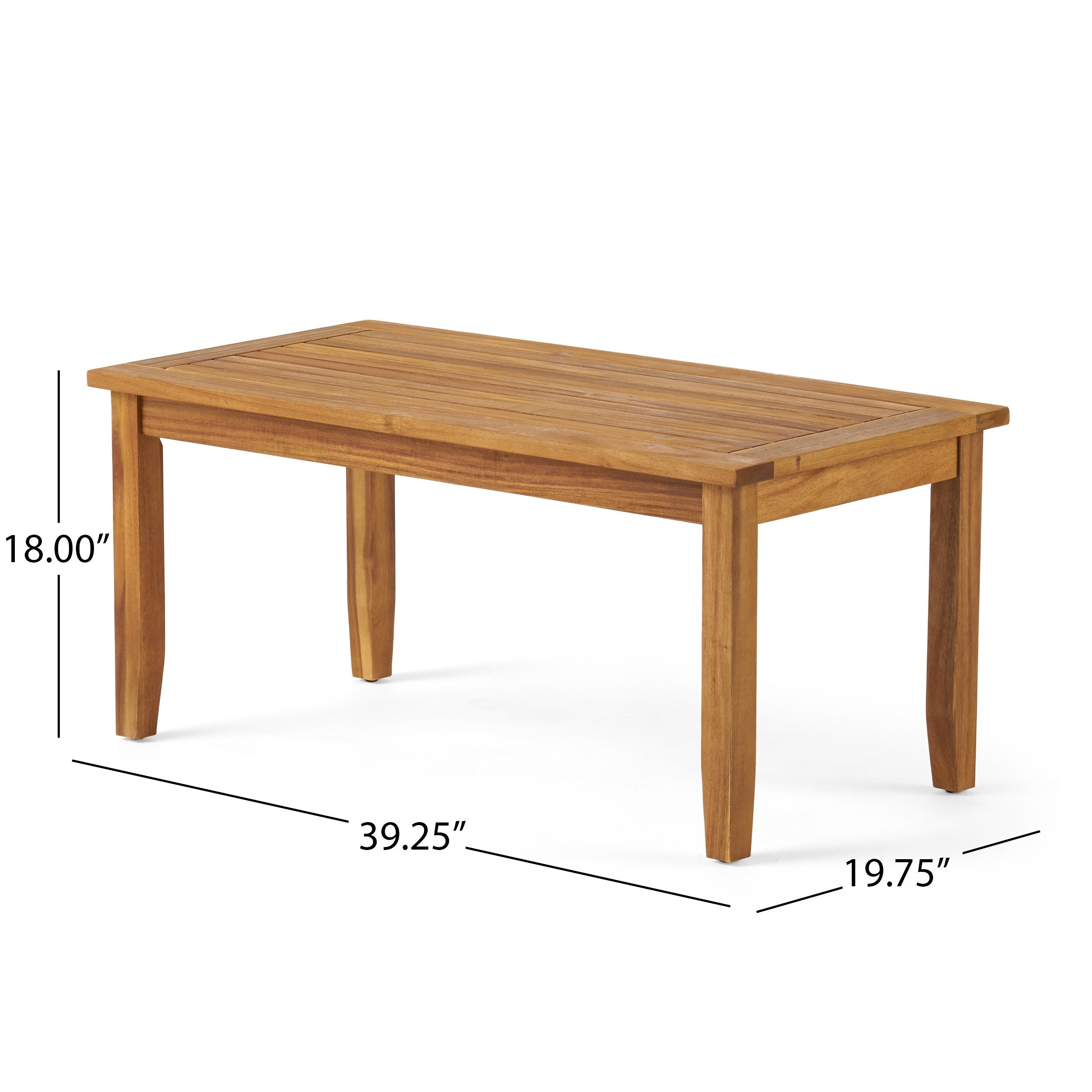 Ensemble causeuse et table d'extérieur Peyton en bois d'acacia avec coussins par Christopher Knight Home