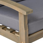 Ensemble causeuse et table d'extérieur Peyton en bois d'acacia avec coussins par Christopher Knight Home