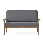Ensemble causeuse et table d'extérieur Peyton en bois d'acacia avec coussins par Christopher Knight Home