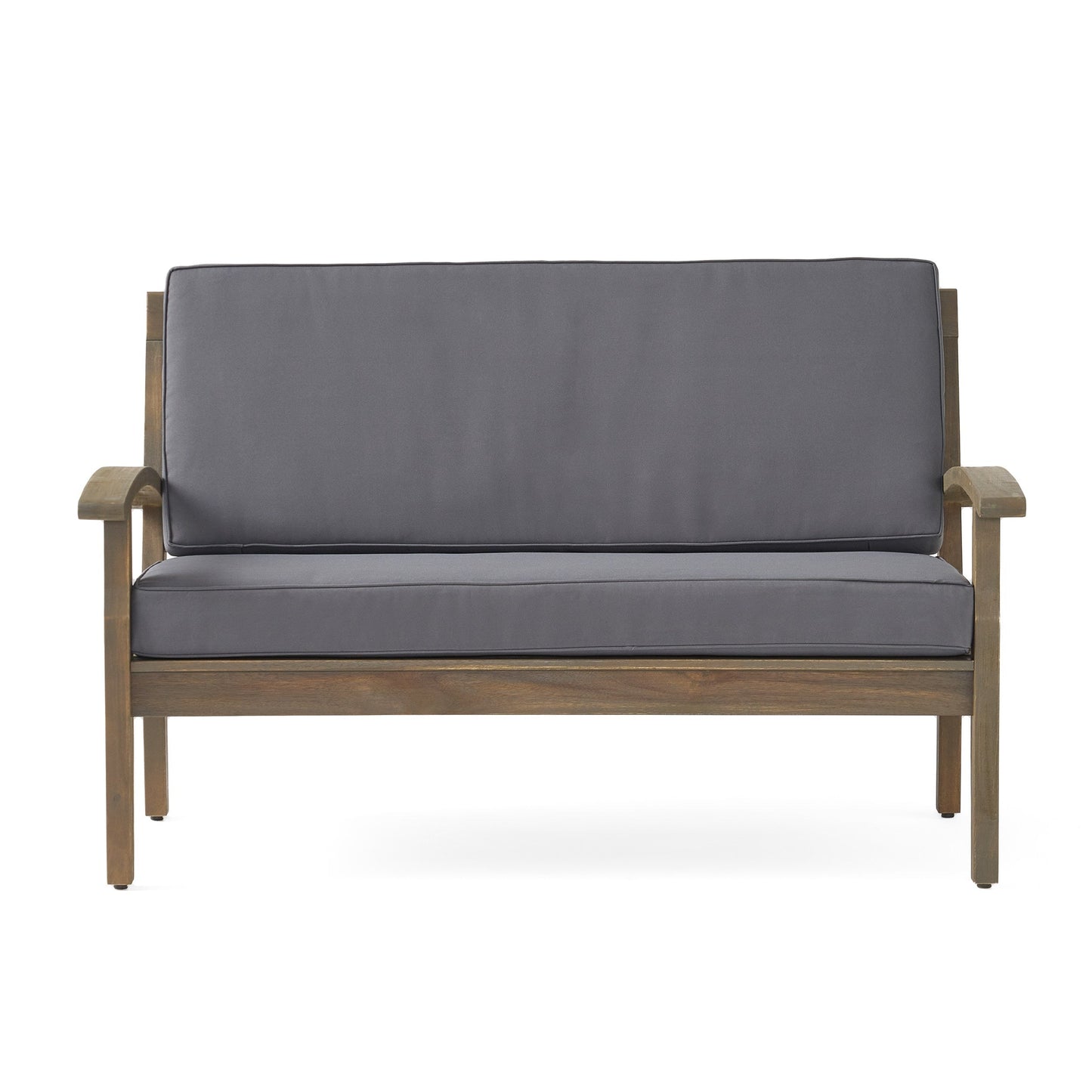 Ensemble causeuse et table d'extérieur Peyton en bois d'acacia avec coussins par Christopher Knight Home