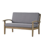 Ensemble causeuse et table d'extérieur Peyton en bois d'acacia avec coussins par Christopher Knight Home