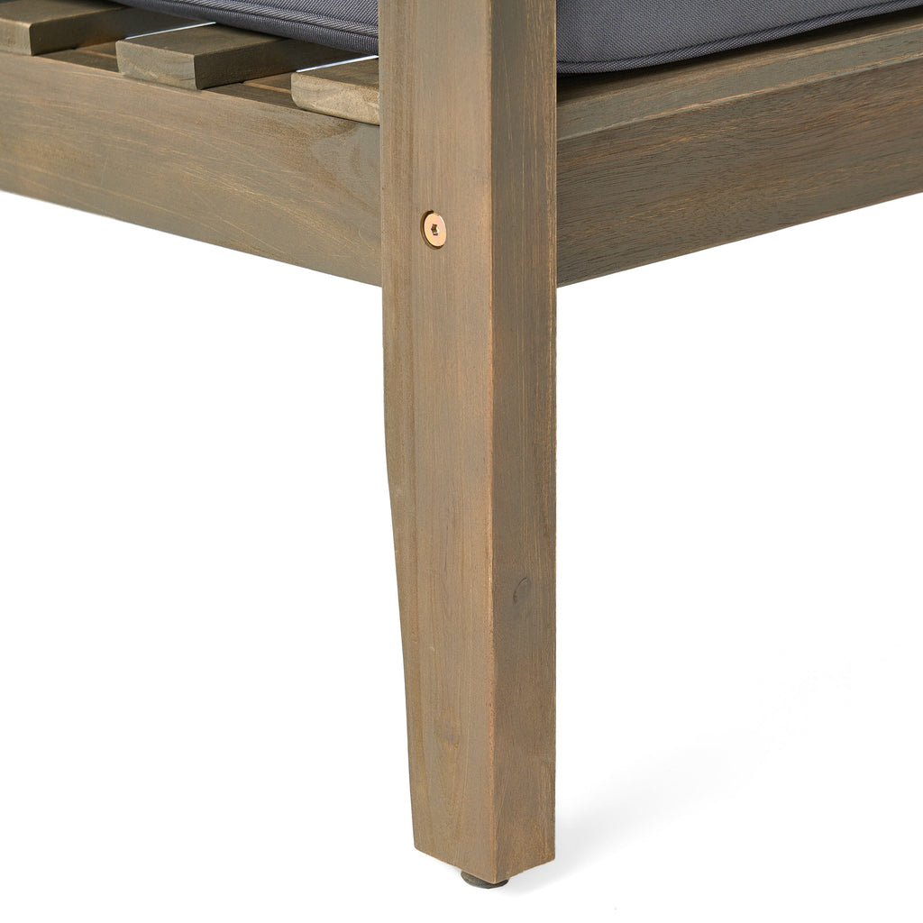 Ensemble causeuse et table d'extérieur Peyton en bois d'acacia avec coussins par Christopher Knight Home