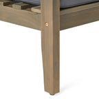 Ensemble causeuse et table d'extérieur Peyton en bois d'acacia avec coussins par Christopher Knight Home