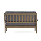 Ensemble causeuse et table d'extérieur Peyton en bois d'acacia avec coussins par Christopher Knight Home