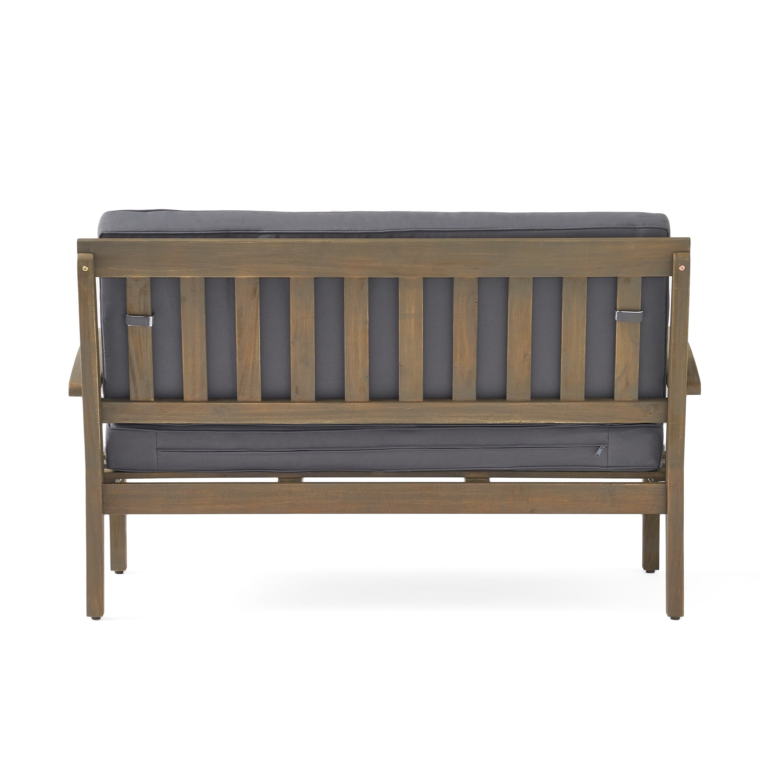 Ensemble causeuse et table d'extérieur Peyton en bois d'acacia avec coussins par Christopher Knight Home