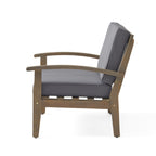 Ensemble causeuse et table d'extérieur Peyton en bois d'acacia avec coussins par Christopher Knight Home