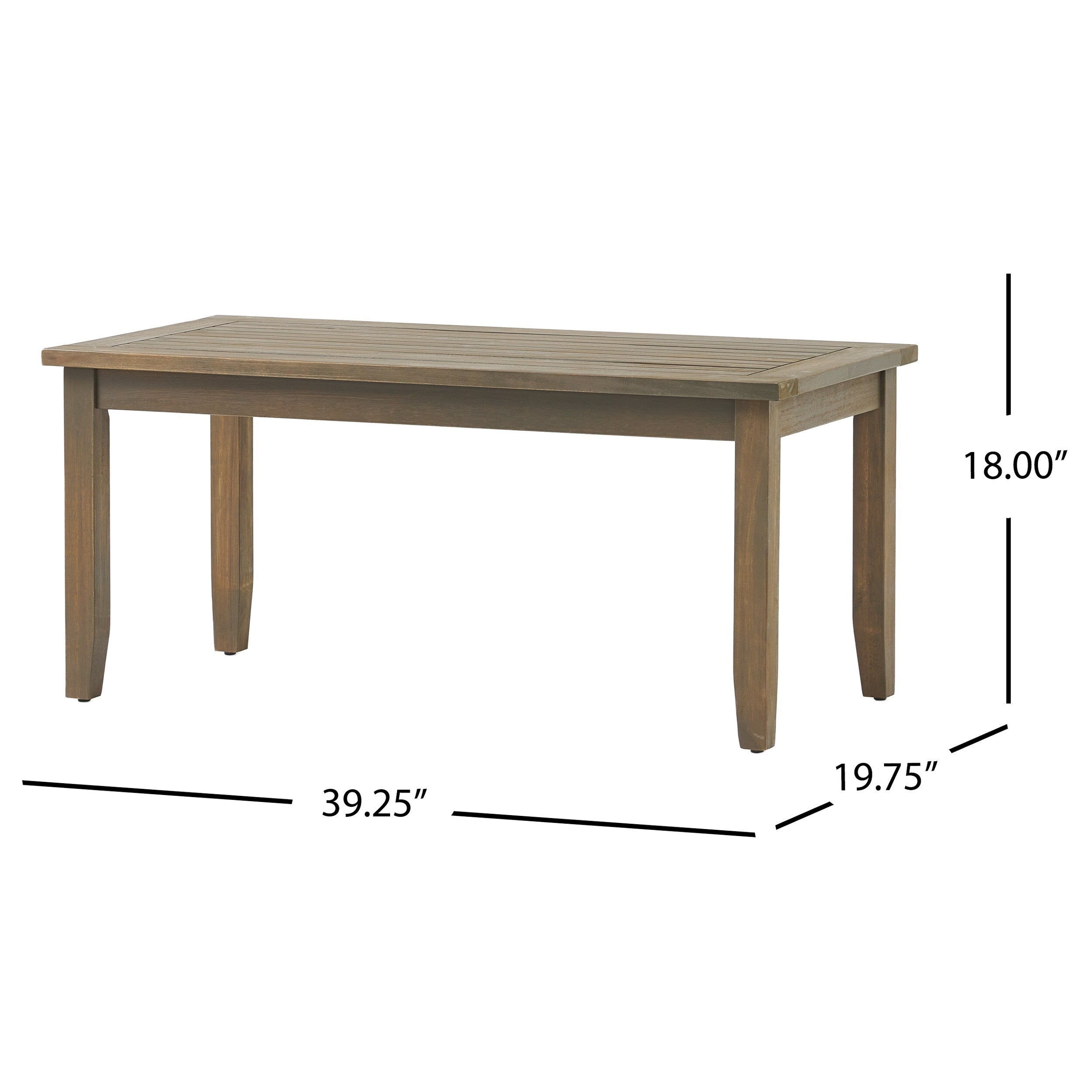 Ensemble causeuse et table d'extérieur Peyton en bois d'acacia avec coussins par Christopher Knight Home