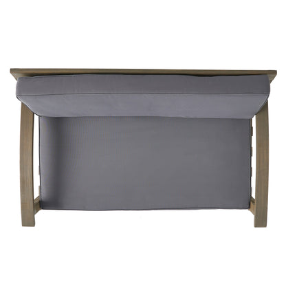 Ensemble causeuse et table d'extérieur Peyton en bois d'acacia avec coussins par Christopher Knight Home