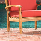Fauteuils club Peyton Outdoor en bois rembourrés (lot de 2) par Christopher Knight Home