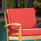 Fauteuils club Peyton Outdoor en bois rembourrés (lot de 2) par Christopher Knight Home