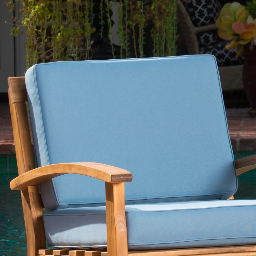 Fauteuils club Peyton Outdoor en bois rembourrés (lot de 2) par Christopher Knight Home