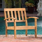 Fauteuils club Peyton Outdoor en bois rembourrés (lot de 2) par Christopher Knight Home