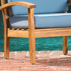 Fauteuils club Peyton Outdoor en bois rembourrés (lot de 2) par Christopher Knight Home
