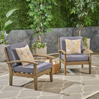 Fauteuils club Peyton Outdoor en bois rembourrés (lot de 2) par Christopher Knight Home
