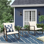 Ensemble bistrot à bascule 3 pièces en osier noir/marron Pheap pour patio extérieur par Havenside Home