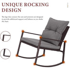 Ensemble bistrot à bascule 3 pièces en osier noir/marron Pheap pour patio extérieur par Havenside Home